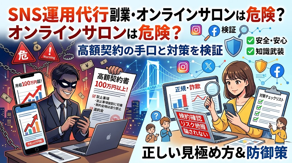 SNS運用代行の副業・オンラインサロンは危険？