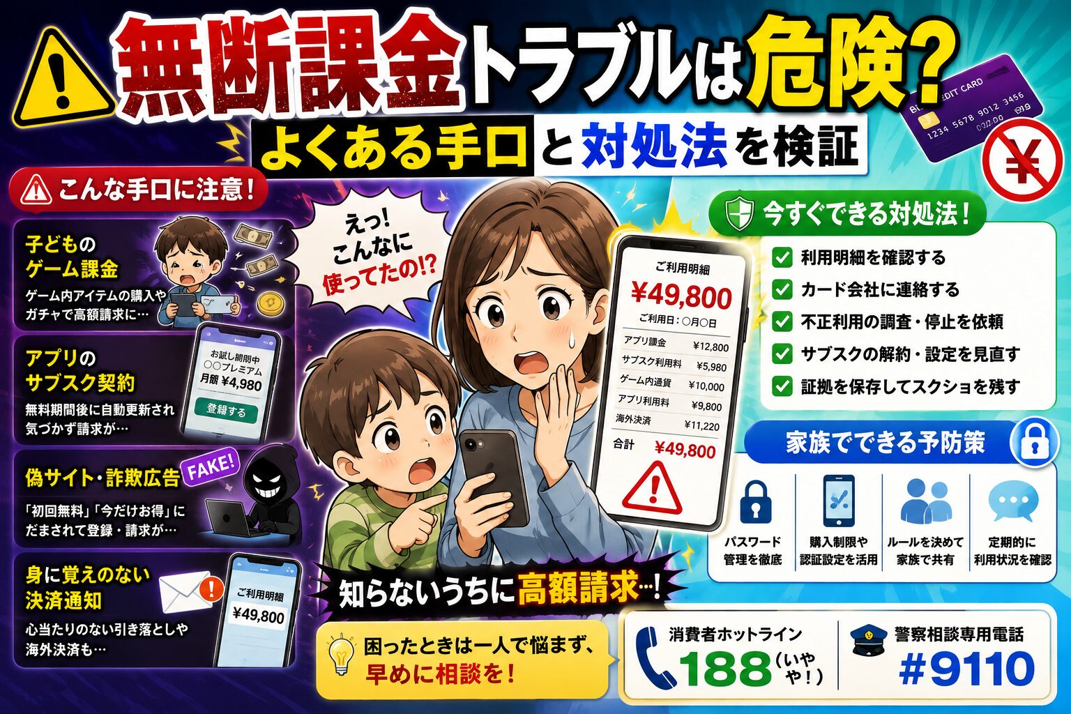 無断課金トラブルは危険？よくある手口と対処法を検証