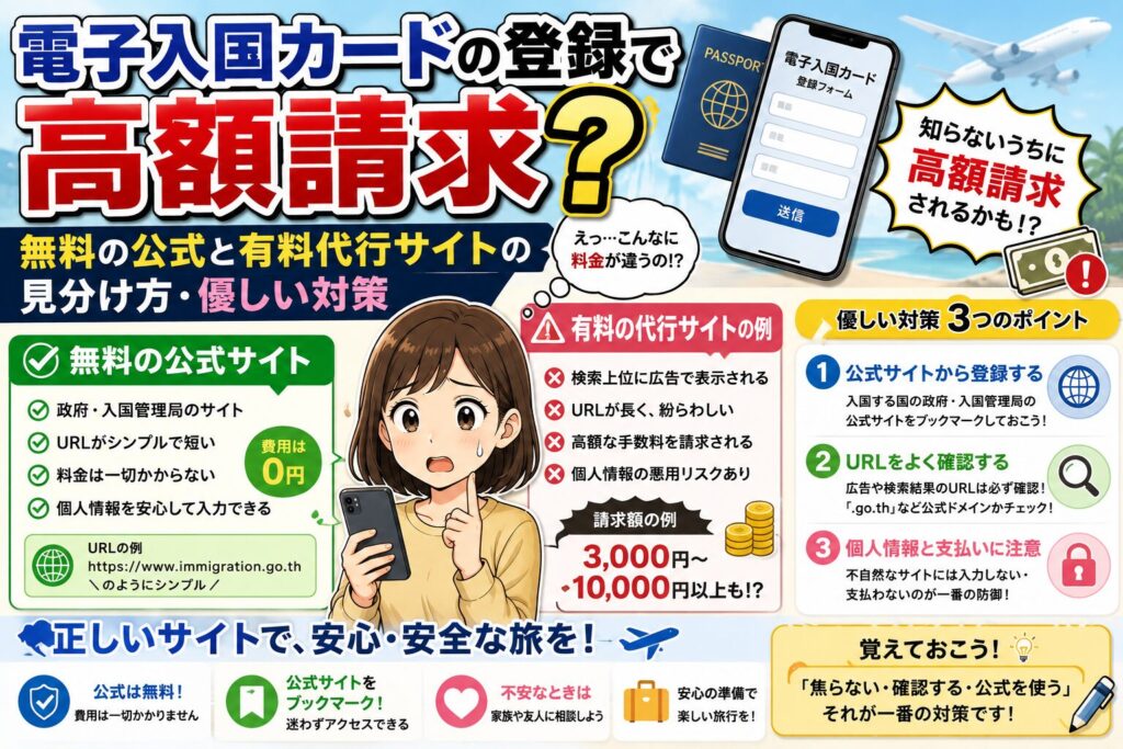 電子入国カードの登録で高額請求？