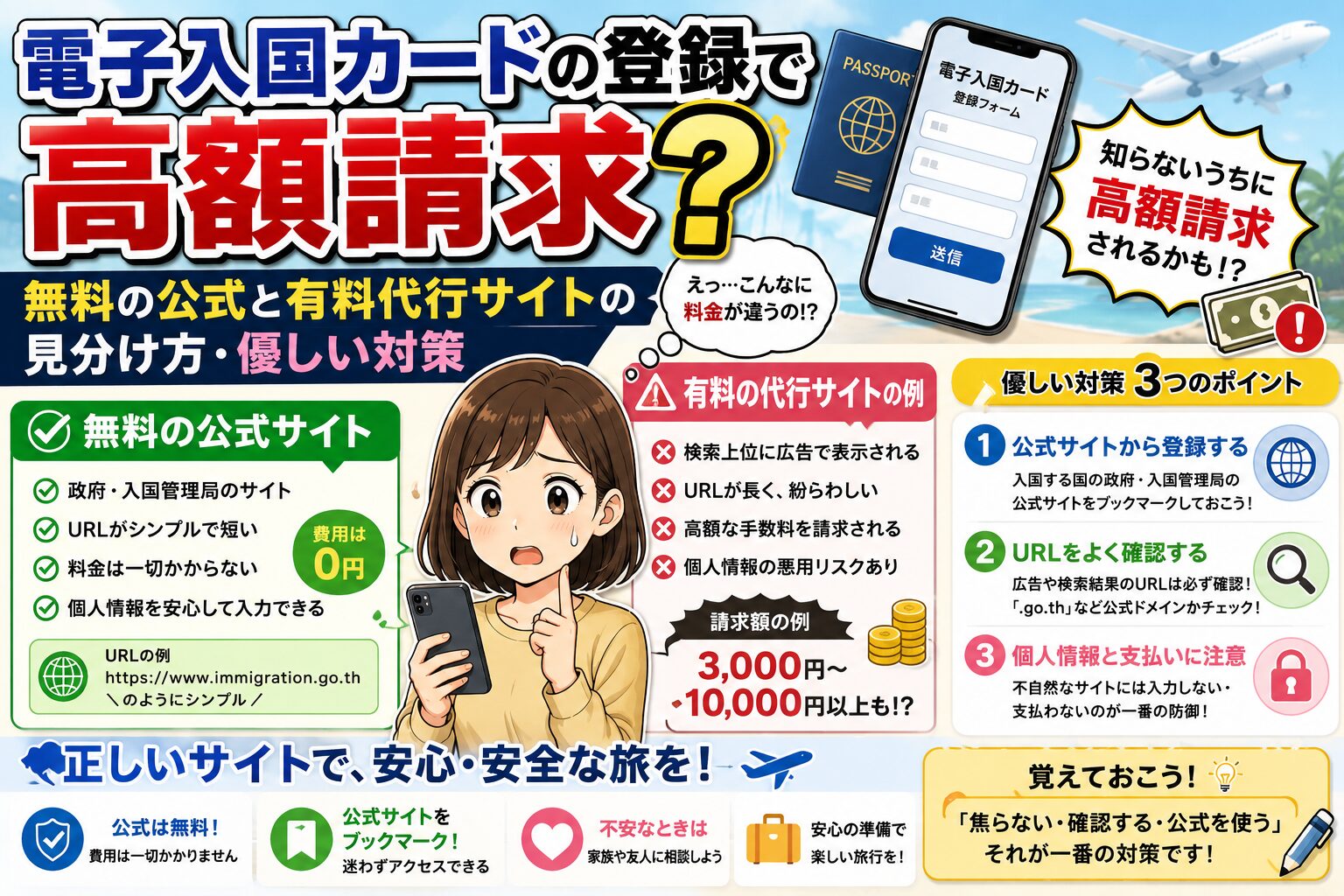 電子入国カードの登録で高額請求？