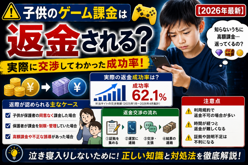 子供のゲーム課金は返金される？実際に交渉してわかった成功率【2026年最新】