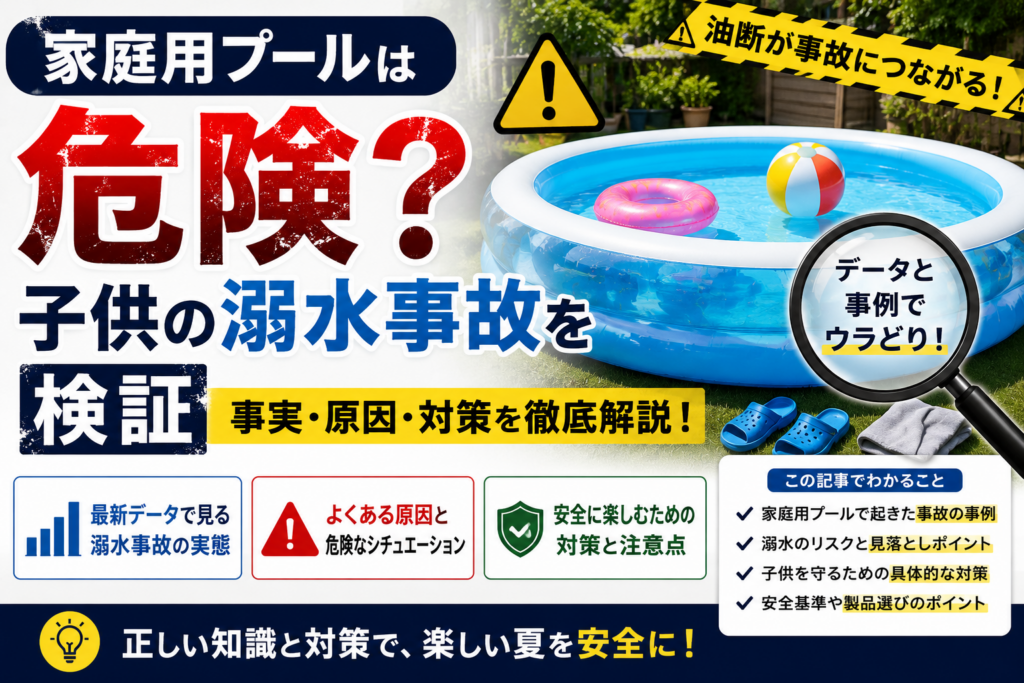 家庭用プールは危険？子供の溺水事故を検証